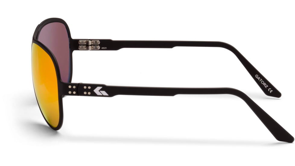 Gatorz Skyhook Sunglasses, Black Frame, Brown Polarized w/Pink Mirror Lens, GZ-09-027