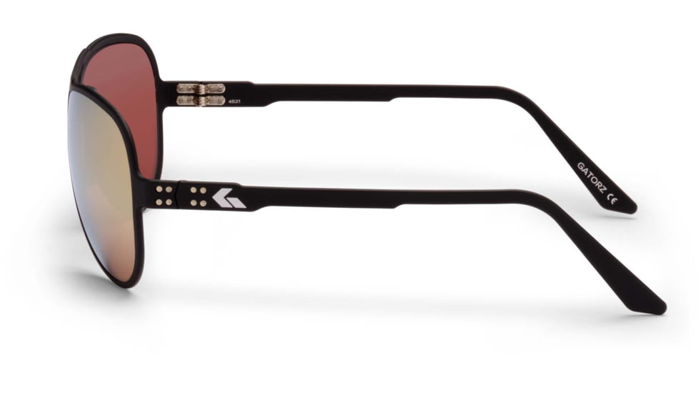 Gatorz Skyhook Sunglasses, Black Frame, Rose Polarized w/Gold Mirror Lens, GZ-09-026