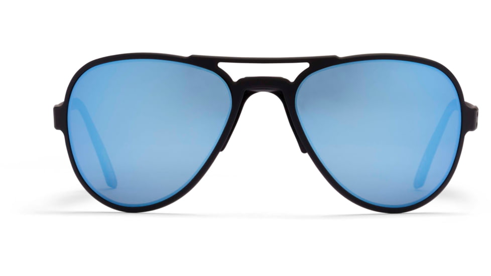 Gatorz Skyhook Sunglasses, Black Frame, Smoke Polarized w/Blue Mirror Lens, GZ-09-022