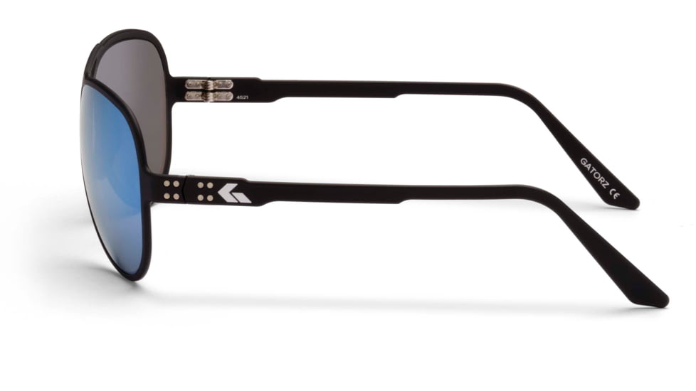 Gatorz Skyhook Sunglasses, Black Frame, Smoke Polarized w/Blue Mirror Lens, GZ-09-022