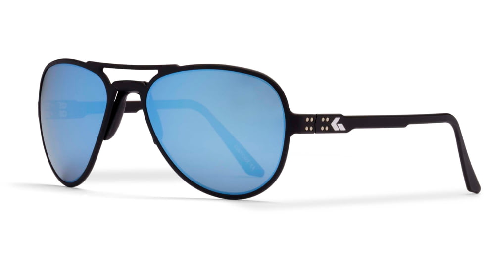 Gatorz Skyhook Sunglasses, Black Frame, Smoke Polarized w/Blue Mirror Lens, GZ-09-022