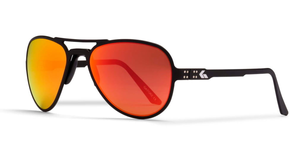 Gatorz Skyhook Sunglasses, Black Frame, Smoke Polarized w/Sunburst Mirror Lens, GZ-09-014