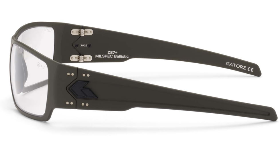 Gatorz Specter Sunglasses, OD Green Cerakote, MILSPEC Ballistic Smoke w/ Anti-Fog, Black Logo, OD Green, GZ-08-205