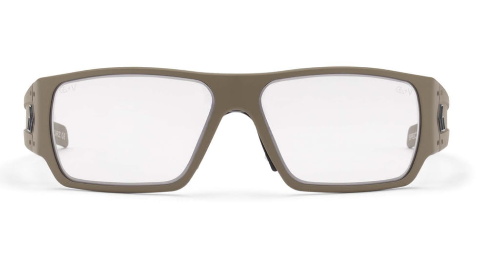 Gatorz Specter Sunglasses, Tan Cerakote, MILSPEC Ballistic Smoke w/ Anti-Fog, Black Logo, Tan, GZ-08-305