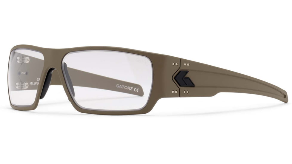 Gatorz Specter Sunglasses, Tan Cerakote, MILSPEC Ballistic Smoke w/ Anti-Fog, Black Logo, Tan, GZ-08-305