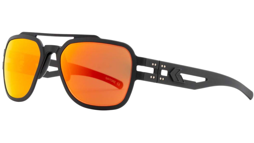 Gatorz Stark Sunglasses, Blackout Frame, Smoke Polarized w/Sunburst Mirror Lens, GZ-06-014