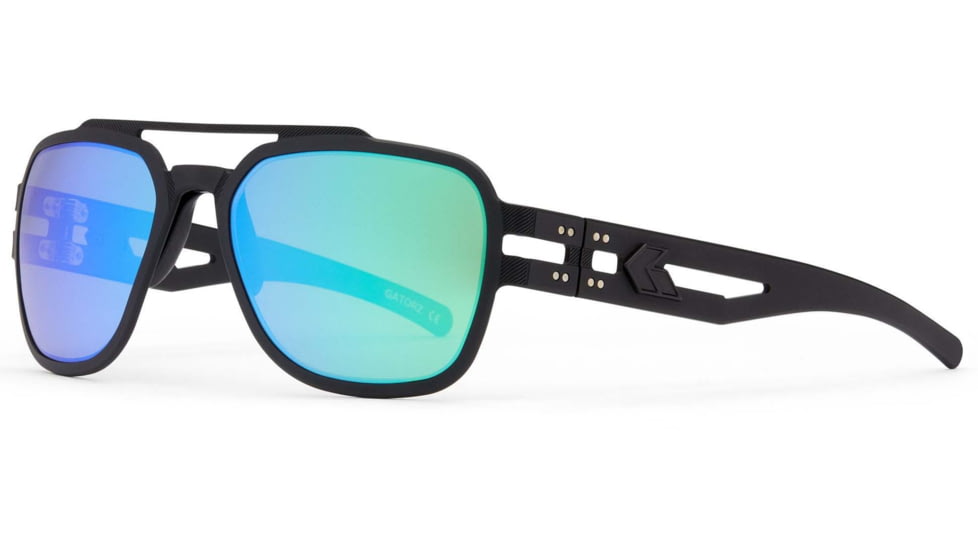 Gatorz Stark Sunglasses, Matte Blackout Frame, Brown Polarized w/ Green Mirror Lens, GZ-06-013