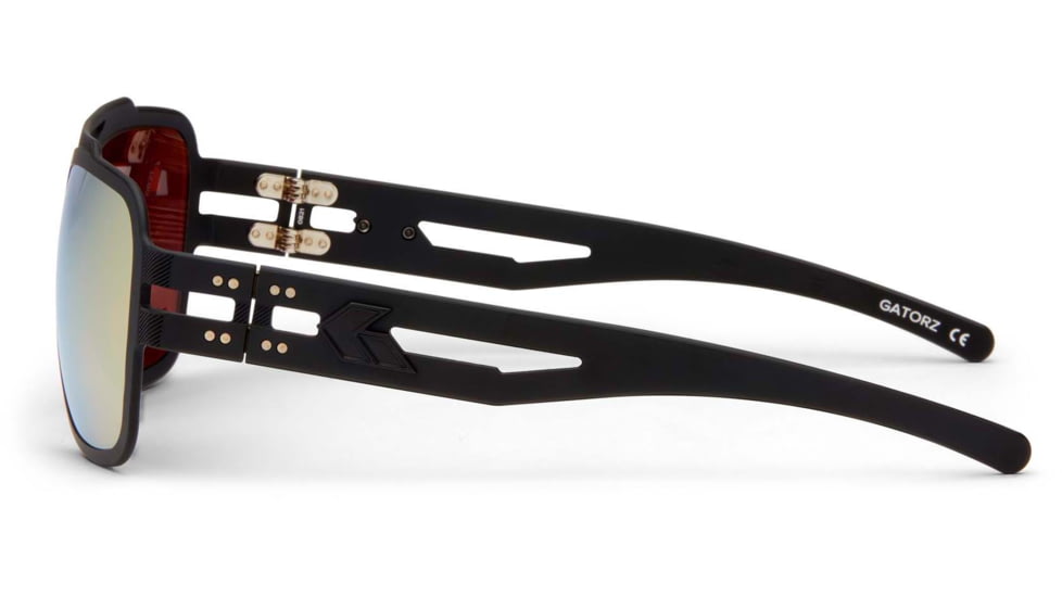 Gatorz Stark Sunglasses, Matte Blackout Frame, Smoked Polarized w/ Gold Mirror Lens, GZ-06-016