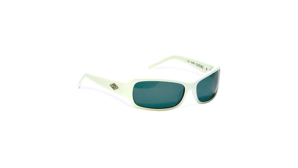 Gatorz Avalon Sunglasses, White Frame, Grey Lens