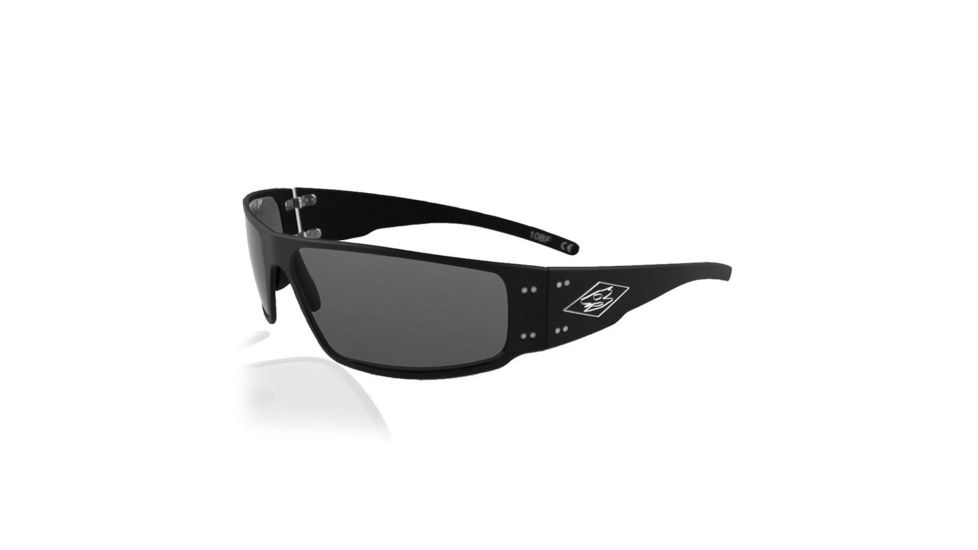 Gatorz Throwback Magnum Sunglasses,Black Frame w/Throwback Logo,Polarized Smoked Lens, TBG-MAGBLK01P
