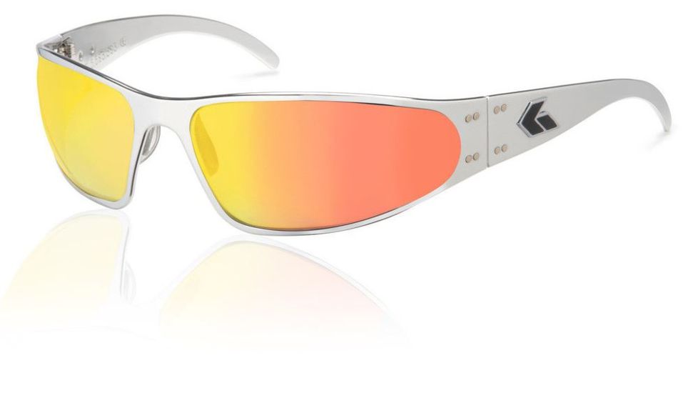 Gatorz Wraptor Sunglasses, Polished Frame, Sunburst Multi-Chrome Lens WRAPOL13M