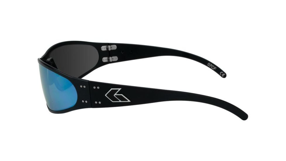 Gatorz Wraptor Sunglasses, Black Frame, Blue Chrome Lens WRABLK08C