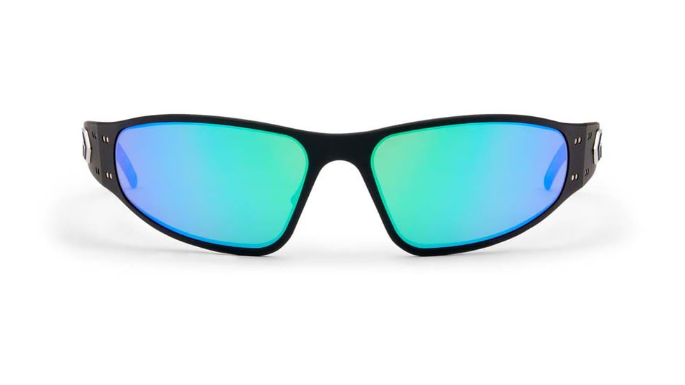 Gatorz Wraptor Sunglasses, Black Frame, Brown Polarized w/Green Mirror Lens, Polarized, WRABLK03P-G