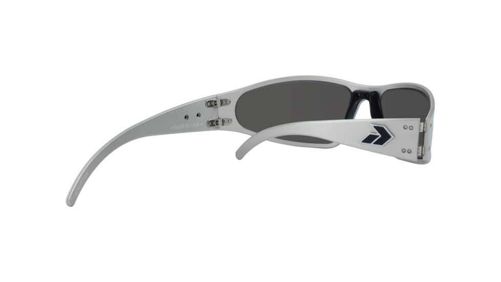 Gatorz Wraptor Sunglasses, Brushed Frame Smoked Polarized W/ Blue Mirror Lens, WRABRU01P-B