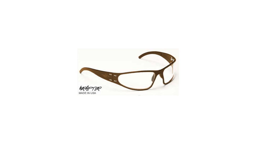 Gatorz Wraptor Sunglasses, Desert Brown Frame, Clear Lens WRADBN06