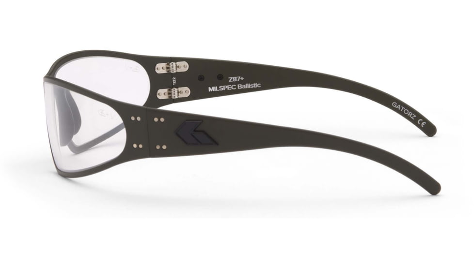 Gatorz Wraptor Sunglasses, OD Green Cerakote, MILSPEC Ballistic Smoke w/ Anti-Fog, Black Logo, OD Green, GZ-02-205