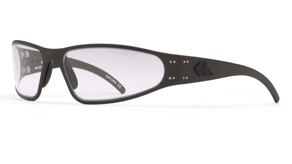 Gatorz Wraptor Sunglasses, OD Green Cerakote, MILSPEC Ballistic Smoke w/ Anti-Fog, Black Logo, OD Green, GZ-02-205