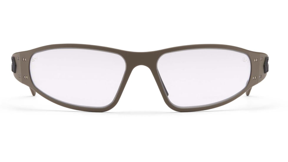 Gatorz Wraptor Sunglasses, Tan Cerakote, MILSPEC Ballistic Smoke w/ Anti-Fog, Black Logo, Tan, GZ-02-305