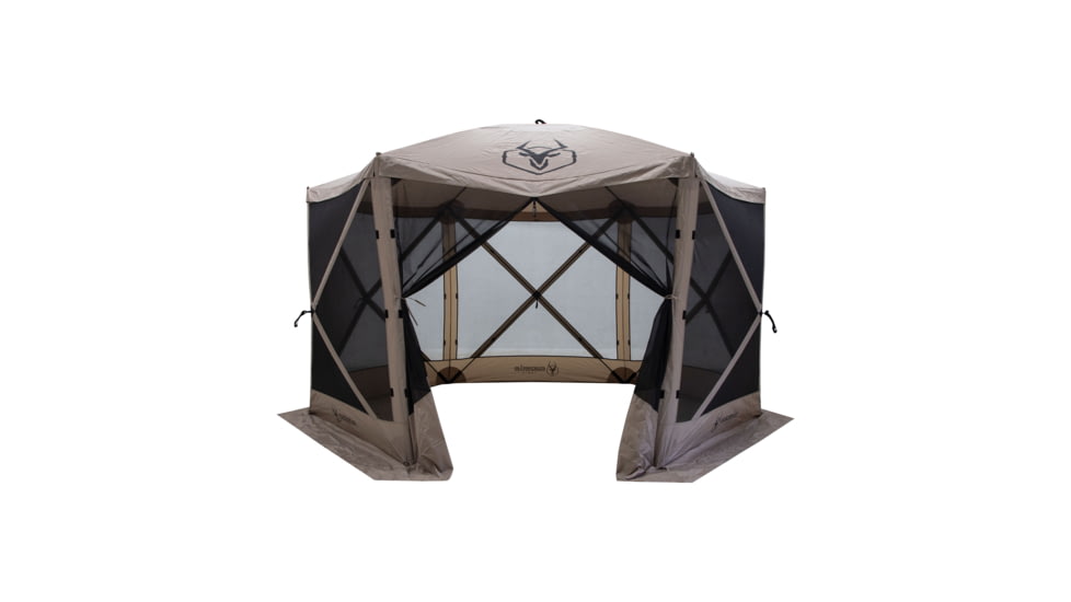 Gazelle G6 6-Sided Portable Gazebo Easy Pop-Up Hub Screen Tent, Desert Sand, 8-Person, GG601DS