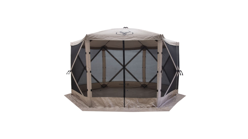 Gazelle G6 6-Sided Portable Gazebo Easy Pop-Up Hub Screen Tent, Desert Sand, 8-Person, GG601DS