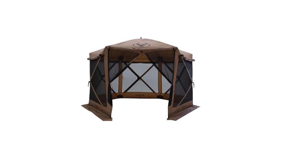 Gazelle G6 Deluxe 6-Sided Portable Gazebo Pop-Up Hub Screen Tent, Badlands Brown, 8-Person, GG610BR
