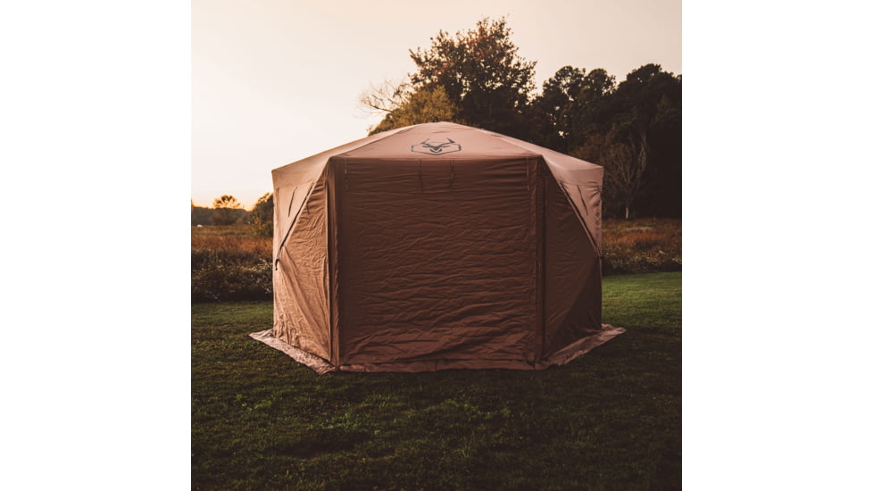 Gazelle G6 Deluxe 6-Sided Portable Gazebo Pop-Up Hub Screen Tent, Badlands Brown, 8-Person, GG610BR