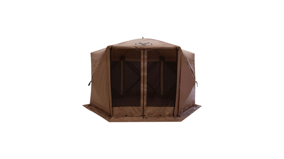 Gazelle G6 Deluxe 6-Sided Portable Gazebo Pop-Up Hub Screen Tent, Badlands Brown, 8-Person, GG610BR