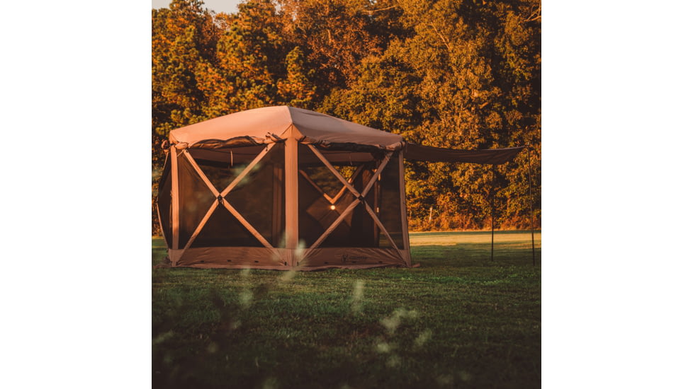 Gazelle G6 Deluxe 6-Sided Portable Gazebo Pop-Up Hub Screen Tent, Badlands Brown, 8-Person, GG610BR