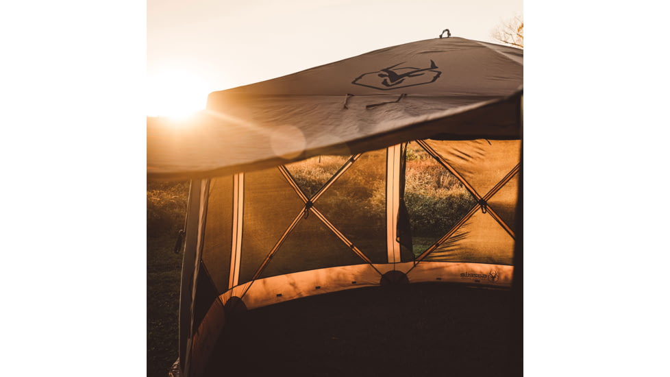 Gazelle G6 Deluxe 6-Sided Portable Gazebo Pop-Up Hub Screen Tent, Badlands Brown, 8-Person, GG610BR