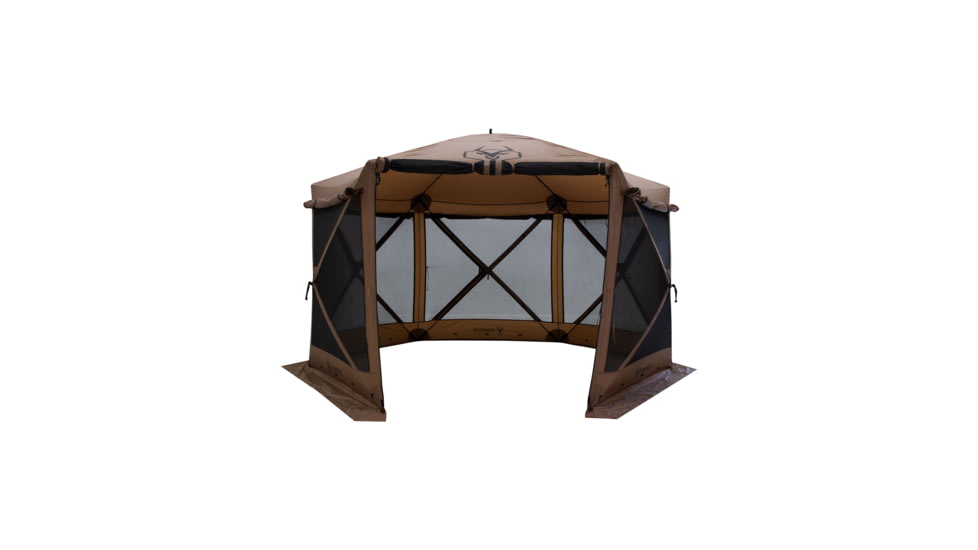 Gazelle G6 Deluxe 6-Sided Portable Gazebo Pop-Up Hub Screen Tent, Badlands Brown, 8-Person, GG610BR