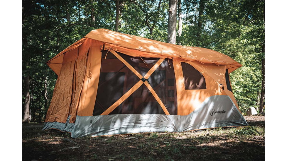 Gazelle T4 Plus Hub Tent With Screen Room, Sunten/Sedona Orange, 012642022388