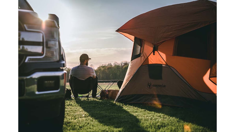 Gazelle T4 Plus Hub Tent With Screen Room, Sunten/Sedona Orange, 012642022388
