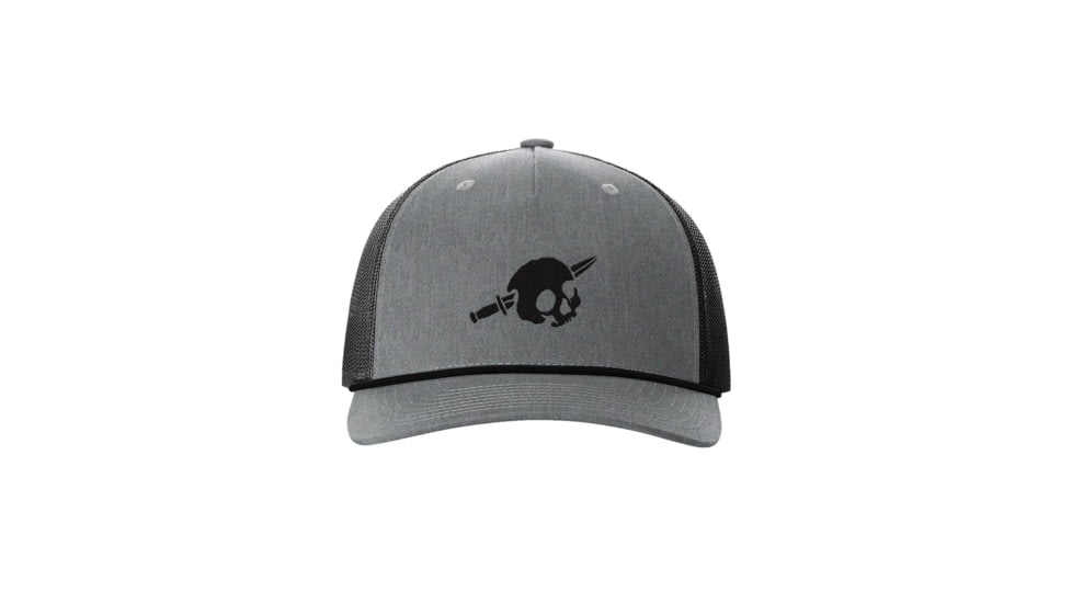 GBRS Group Skull &amp; Dagger Trucker Hat, Grey/Black, One Size, HAT-TRK-GRY-SAD