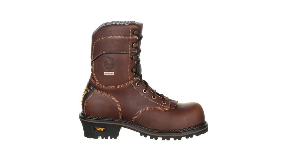 Georgia Boot AMP LT Logger Waterproof 9 inch Work Boot w/Composite Toe - Mens, Brown, 10, GB00236-100M