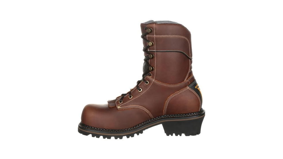 Georgia Boot AMP LT Logger Waterproof 9 inch Work Boot w/Composite Toe - Mens, Brown, 10, GB00236-100M