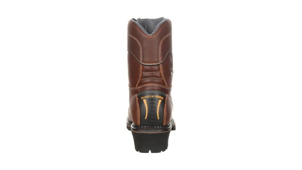 Georgia Boot AMP LT Logger Waterproof 9 inch Work Boot w/Composite Toe - Mens, Brown, 10, GB00236-100M