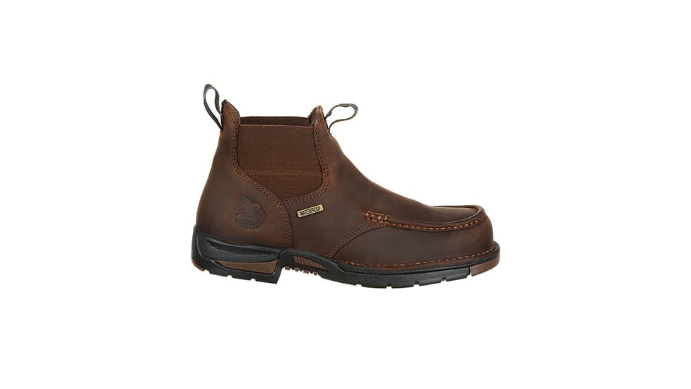 Georgia Boot Athens Chelsea Waterproof 5 inch Work Boot - Mens, Dark Brown, 12, GB00156-120M