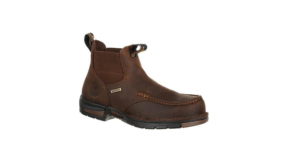 Georgia Boot Athens Chelsea Waterproof 5 inch Work Boot - Mens, Dark Brown, 12, GB00156-120M