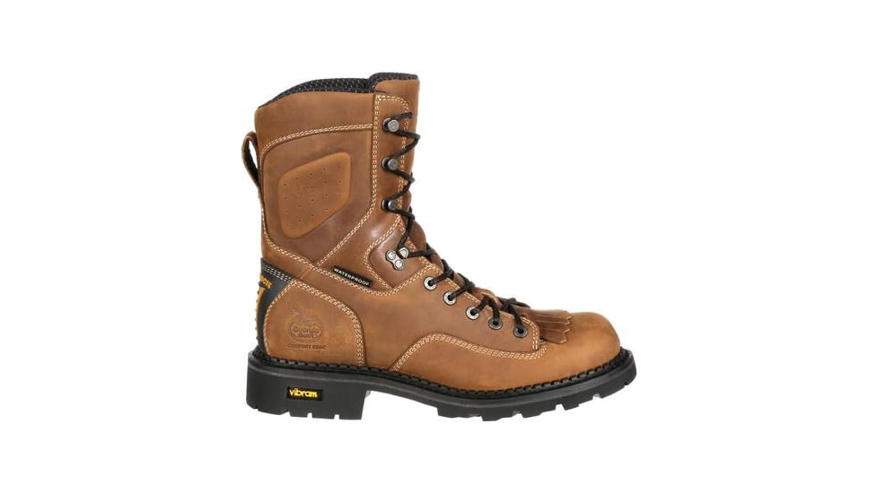 Georgia Boot Comfort Core Waterproof Logger 8 inch Work Boot w/Composite Toe - Mens, Crazy Horse, 9 Wide, GB00123-090W