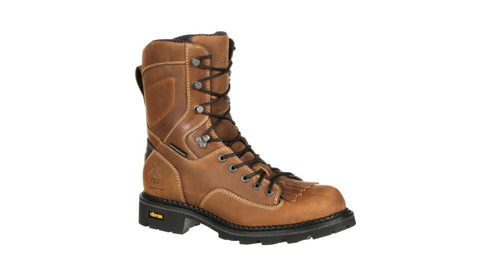 Georgia Boot Comfort Core Waterproof Logger 8 inch Work Boot w/Composite Toe - Mens, Crazy Horse, 9 Wide, GB00123-090W