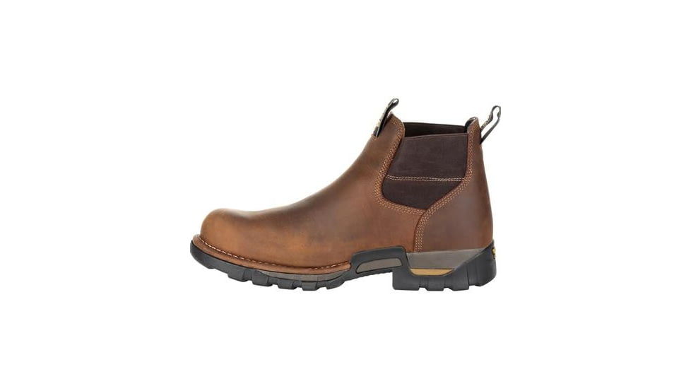 Georgia Boot Eagle One Waterproof Chelsea 4 inch Work Boot w/Steel Toe - Mens, Brown, 11.5 Wide, GB00337-110W