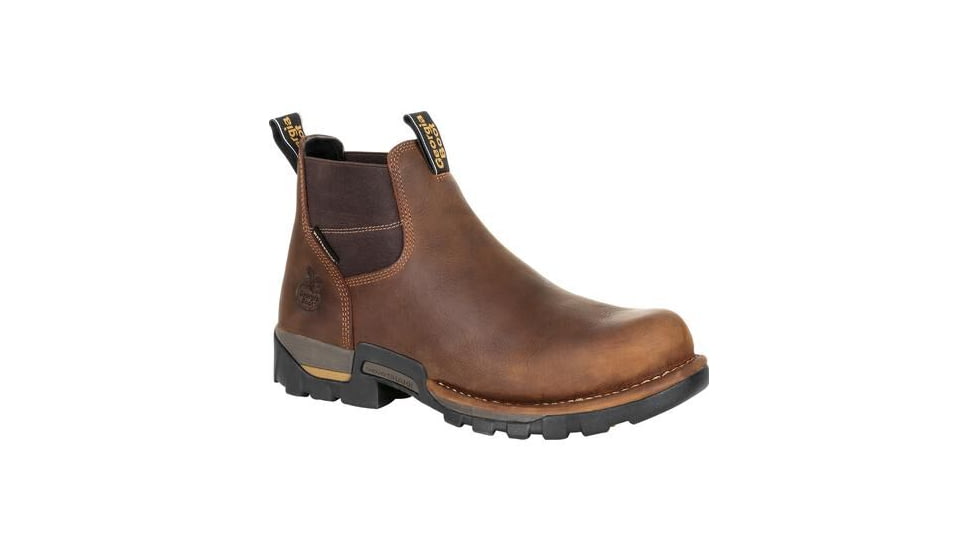 Georgia Boot Eagle One Waterproof Chelsea 4 inch Work Boot w/Steel Toe - Mens, Brown, 11.5 Wide, GB00337-110W