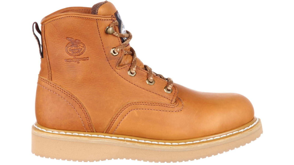 Georgia Boot Wedge 6in Work Boot - Mens, Medium, Baracuda Gold, 10, G6152-100M