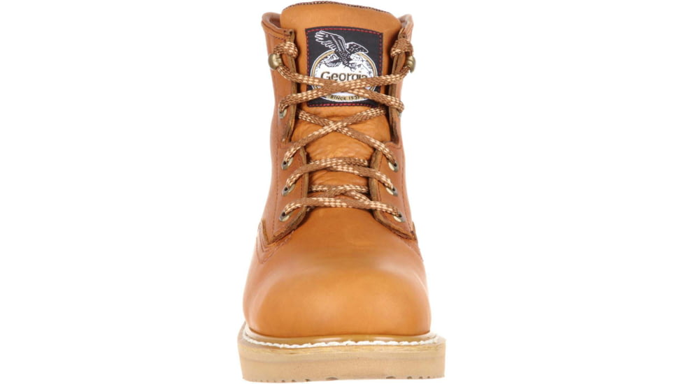 Georgia Boot Wedge Steel Toe 6in Work Boot - Mens, Medium, Baracuda Gold, 10, G6342-100M