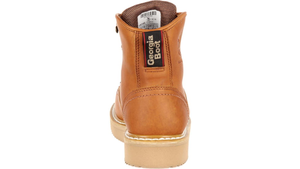 Georgia Boot Wedge Steel Toe 6in Work Boot - Mens, Medium, Baracuda Gold, 10, G6342-100M