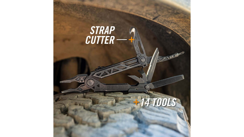 Gerber Center-Drive Rescue Multi-Tool, 3.25in, 420HC, Partially Serrated Blade, MOLLE-Compatible Sheath, 30-001893