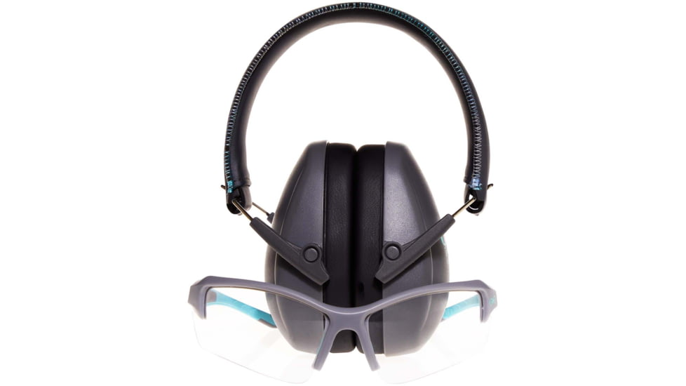Girls With Guns Assure Protective Safety Glasses &amp; Earmuffs Combo Set, Gray/Teal/Black, One Size, 2388