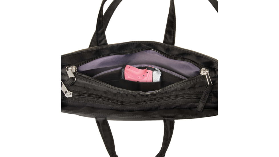 Girls With Guns Concealed Casual Adventure Cross-Body Purse, Lockable Concealed Carry, Ambidextrous, Black, 11 in x 10 in x 4 in, 70635