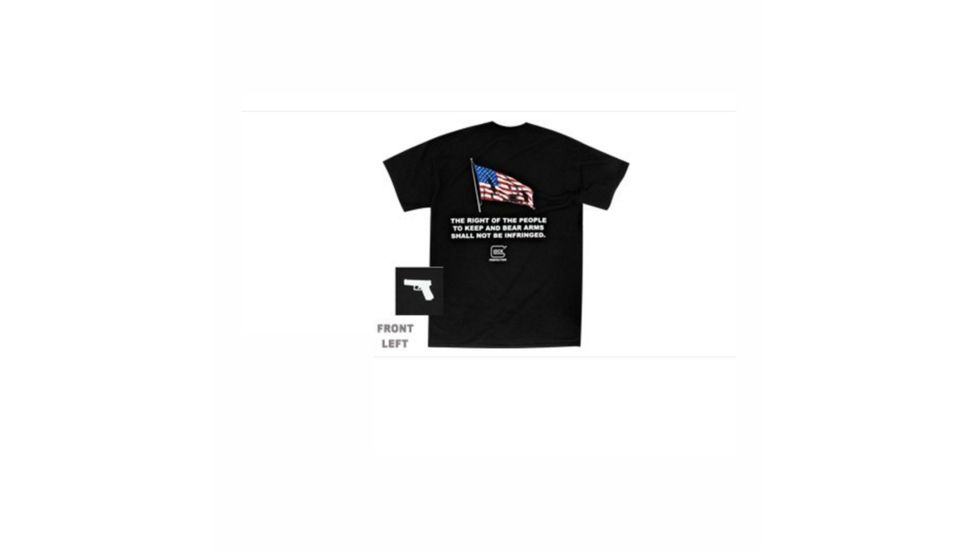 Glock 2nd Amendment Flag Shirt - Men's, Black, Small GLKAA49007