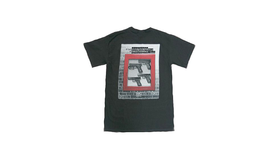 Glock Black Short Sleeve T-Shirt With In Case of Emergency Slogan, Medium